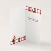 Biewer Terrier Hond Vakantie Rood Geplaagd Kerstmi Kaart (Binnen)