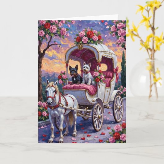 Biewer Terrier Hond Valentijnsdag Kaart (Gele Bloem)