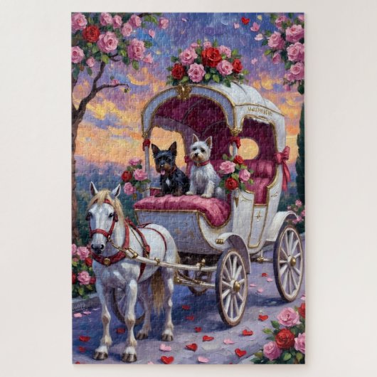 Biewer Terrier Hond Valentijnsdag Legpuzzel (Verticaal)