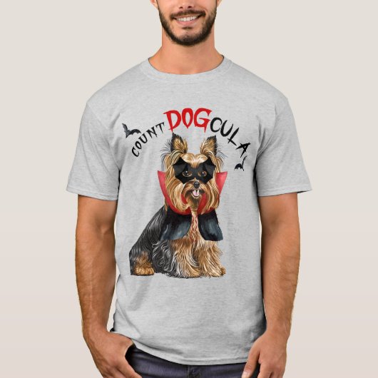 Biewer Terrier Hond Vampier Hond Grappig Halloween T-shirt (Voorkant)