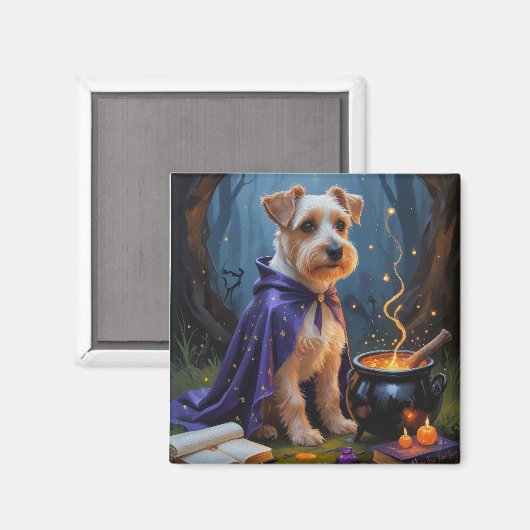 Biewer Terrier-hond whimsical Halloween-schilderij Magneet (Voorkant / Achterkant)