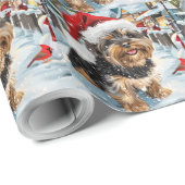 Biewer Terrier Hond Winter Wonderland Kerstvreugde Cadeaupapier (Rol Hoek)
