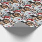 Biewer Terrier Hond Winter Wonderland Kerstvreugde Cadeaupapier (Hoek)