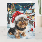 Biewer Terrier Hond Winter Wonderland Kerstvreugde Kaart (Voorkant)