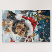 Biewer Terrier Hond Winter Wonderland Kerstvreugde Legpuzzel (Horizontaal)