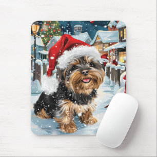 Biewer Terrier Hond Winter Wonderland Kerstvreugde Muismat