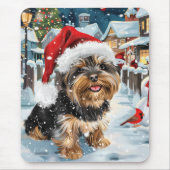 Biewer Terrier Hond Winter Wonderland Kerstvreugde Muismat (Voorkant)