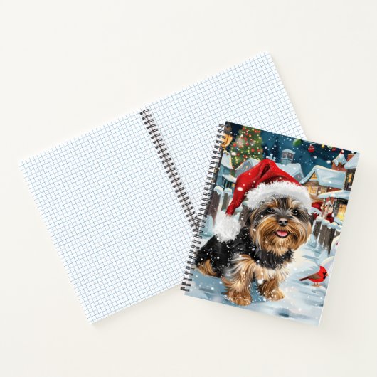 Biewer Terrier Hond Winter Wonderland Kerstvreugde Notitieboek (Binnen)