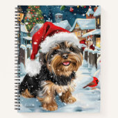 Biewer Terrier Hond Winter Wonderland Kerstvreugde Notitieboek (Voorkant)