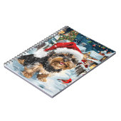 Biewer Terrier Hond Winter Wonderland Kerstvreugde Notitieboek (Linkerzijde)