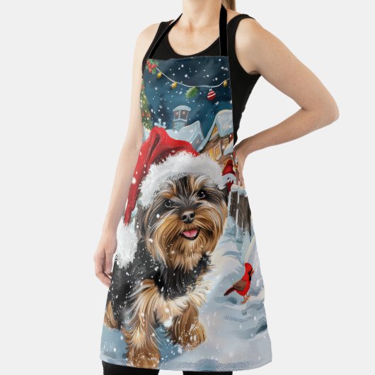 Biewer Terrier Hond Winter Wonderland Kerstvreugde Schort (Insitu)