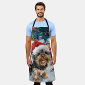 Biewer Terrier Hond Winter Wonderland Kerstvreugde Schort (Gedragen)