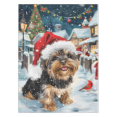 Biewer Terrier Hond Winter Wonderland Kerstvreugde Tafelkleed (Voorkant)
