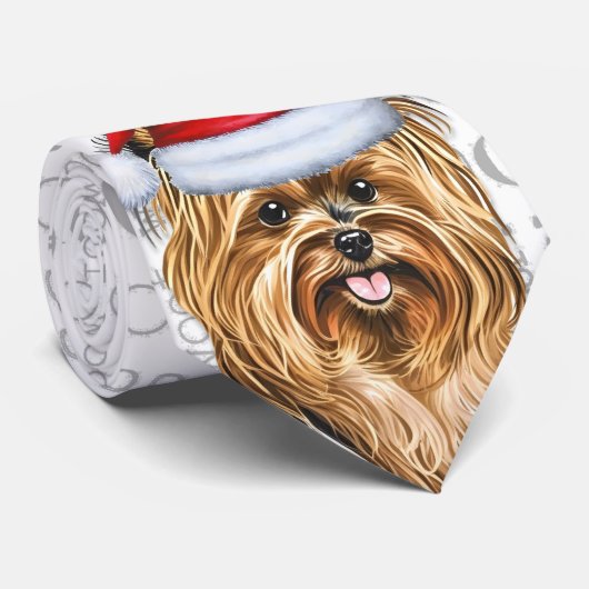Biewer Terrier Hond Woof Kerstmis Pet Lover Stropdas (Opgerold)