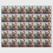 Biewer Terrier Honden Achtbaan Kerst Cadeaupapier (Vlak)