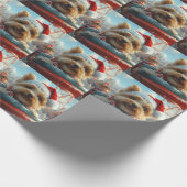 Biewer Terrier Honden Achtbaan Kerst Cadeaupapier (Hoek)