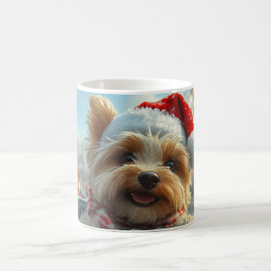 Biewer Terrier Honden Achtbaan Kerst Koffiemok
