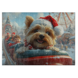 Biewer Terrier Honden Achtbaan Kerst Snijplank