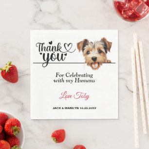 Biewer Terrier Honden Foto Huwelijks Servetten