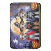 Biewer Terrier Honden Pompoen Halloween Grappig Badmat (Voorkant Verticaal)