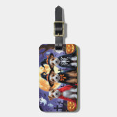 Biewer Terrier Honden Pompoen Halloween Grappig Bagagelabel (Voorkant verticaal)