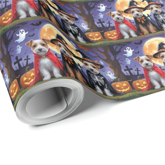 Biewer Terrier Honden Pompoen Halloween Grappig Cadeaupapier (Rol Hoek)