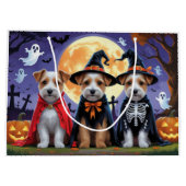 Biewer Terrier Honden Pompoen Halloween Grappig Groot Cadeauzakje (Achterkant)
