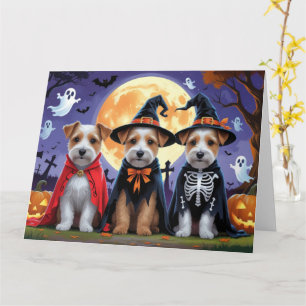 Biewer Terrier Honden Pompoen Halloween Grappig Kaart