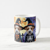 Biewer Terrier Honden Pompoen Halloween Grappig Koffiemok (Voorkant rechts)