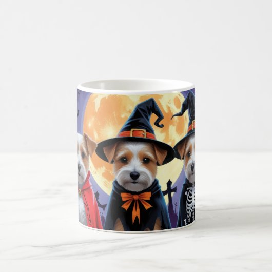 Biewer Terrier Honden Pompoen Halloween Grappig Koffiemok (Center)