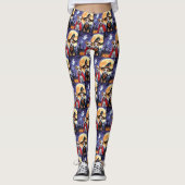 Biewer Terrier Honden Pompoen Halloween Grappig Leggings (Voorkant)