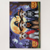 Biewer Terrier Honden Pompoen Halloween Grappig Legpuzzel (Verticaal)