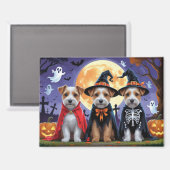 Biewer Terrier Honden Pompoen Halloween Grappig Magneet (Voorkant / Achterkant)