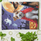 Biewer Terrier Honden Pompoen Halloween Grappig Theedoek (Gevouwen)