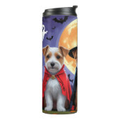 Biewer Terrier Honden Pompoen Halloween Grappig Thermosbeker (Gedraaid links)