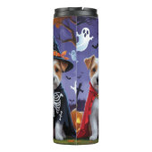 Biewer Terrier Honden Pompoen Halloween Grappig Thermosbeker (Achterkant)