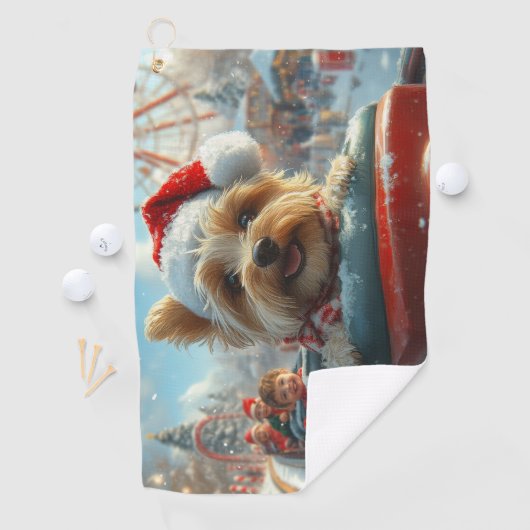 Biewer Terrier Hondenroller Onderzetter Kerst Golfhanddoek (Insitu)