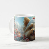 Biewer Terrier Hondenroller Onderzetter Kerst Koffiemok (Voorkant links)