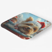 Biewer Terrier Hondenroller Onderzetter Kerst Papieren Bordje (Gebogen)