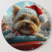 Biewer Terrier Hondenroller Onderzetter Kerst Ronde Button 6,0 Cm (Voorkant)