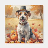 Biewer Terrier in de herfst verlaat Thanksgiving k Magneet (Voorkant)