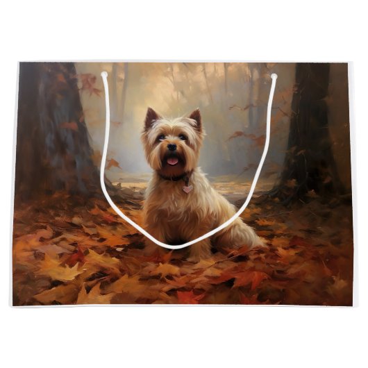 Biewer Terrier in Herfst laat Herfst inspireren Groot Cadeauzakje (Voorkant)