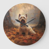 Biewer Terrier in Herfst laat Herfst inspireren Grote Klok (Voorkant)