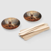 Biewer Terrier in Herfst laat Herfst inspireren Handwaaier (Niet-gemonteerd)