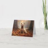 Biewer Terrier in Herfst laat Herfst inspireren Kaart (Voorkant)
