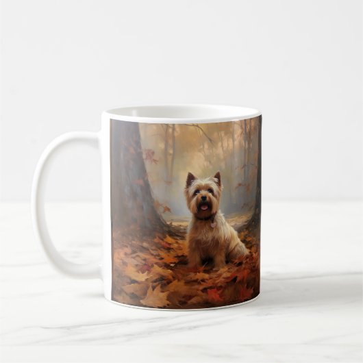 Biewer Terrier in Herfst laat Herfst inspireren Koffiemok (Links)