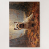 Biewer Terrier in Herfst laat Herfst inspireren Legpuzzel (Verticaal)