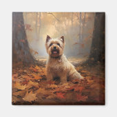 Biewer Terrier in Herfst laat Herfst inspireren Magneet (Voorkant)