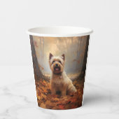 Biewer Terrier in Herfst laat Herfst inspireren Papieren Bekers (Achterkant)