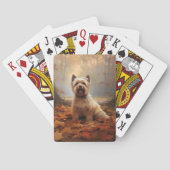 Biewer Terrier in Herfst laat Herfst inspireren Pokerkaarten (Achterkant)